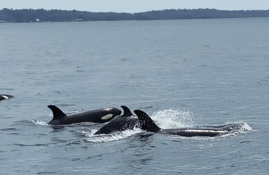 Kehadiran kawanan Paus Orca di perairan Pulau Maratua. (Instagram Werdieyy_07)