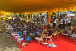 Lomba mewarnai dalam kegiatan Festival Museum 2026.