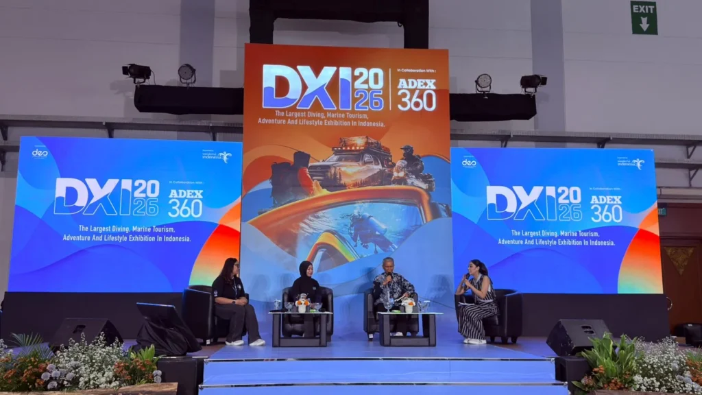 Kepala Disbudpar Berau, Yudha Budi Santosa, saat menjadi narasumber talkshow di panggung utama Deep and Extreme Indonesia (DXI) di Jakarta Convention Center (JCC).